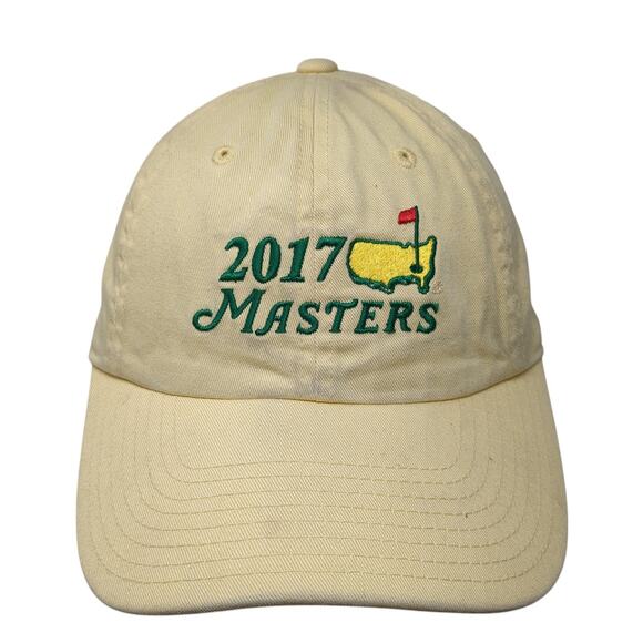 2017 Masters Slideback Baseball Cap Yellow One Size Adjustable Embroidered - Picture 1 of 9